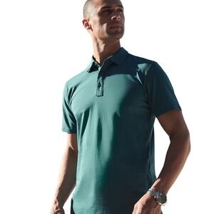 Swet Tailor All In Polo Shirt XXL Green Cotton Stretch NWT Comfort Casual Golf